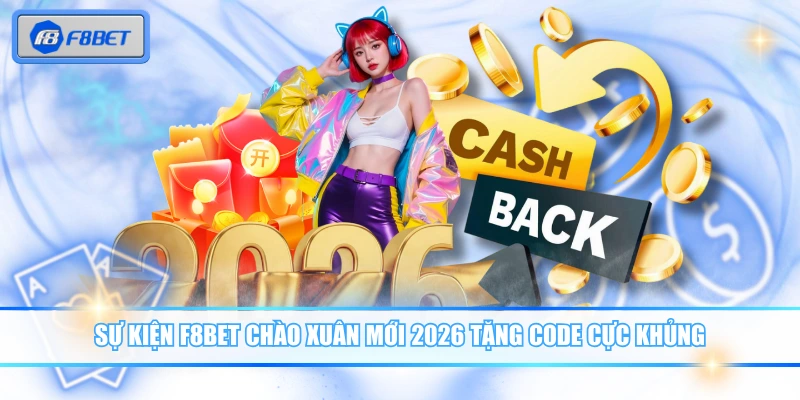F8BET Chào Xuân Mới 2026 - Khuyến Mãi Tết Lộc Lá Đầy Nhà 2 Sự kiện F8BET Chào Xuân Mới 2026 tặng code cực khủng